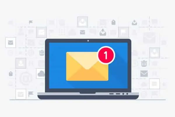 4 Essential Website Features You Need to Gain and Keep Traffic - laptop and email notification vector id890931786