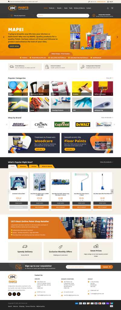 Shopify Web Design - jdcpaints 1