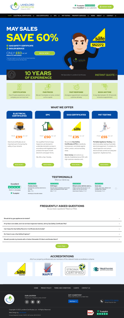 Shopify Web Design - landlord certificates