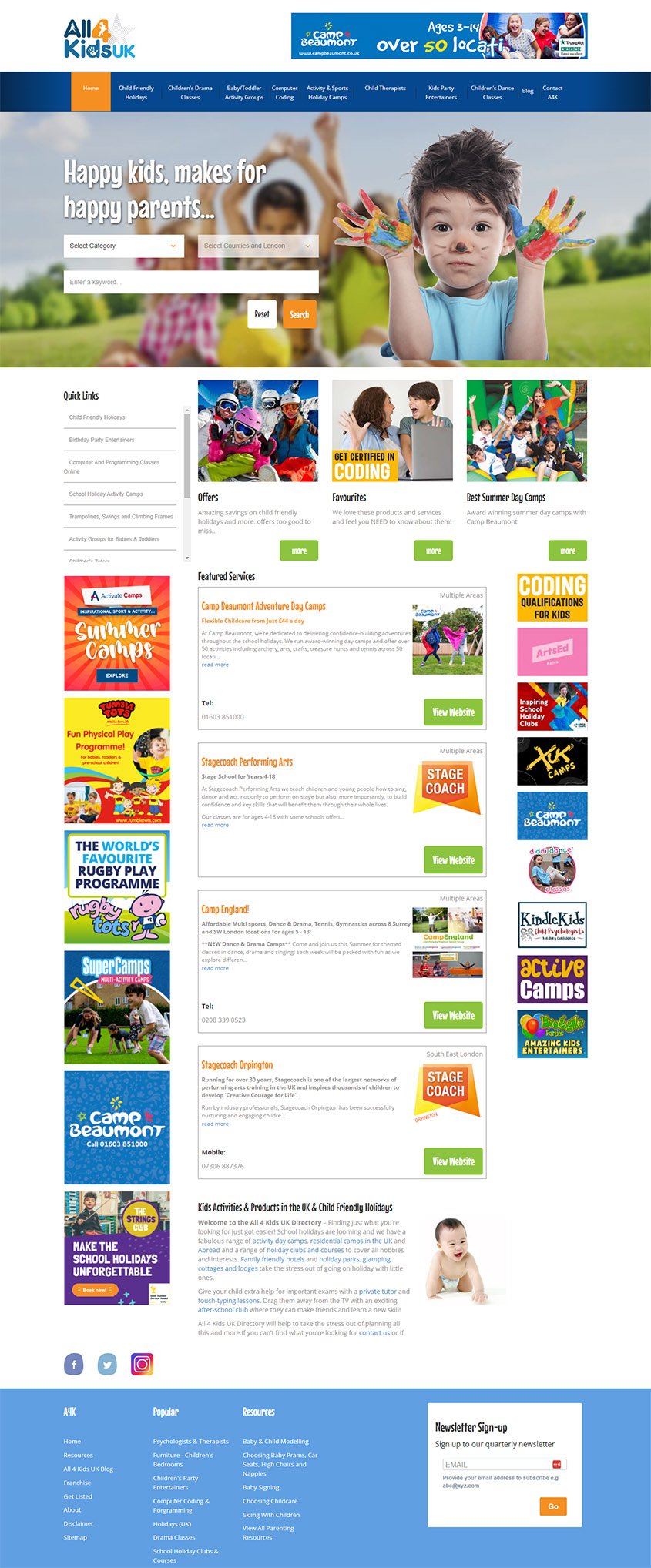 All4Kids UK - all4kids web design