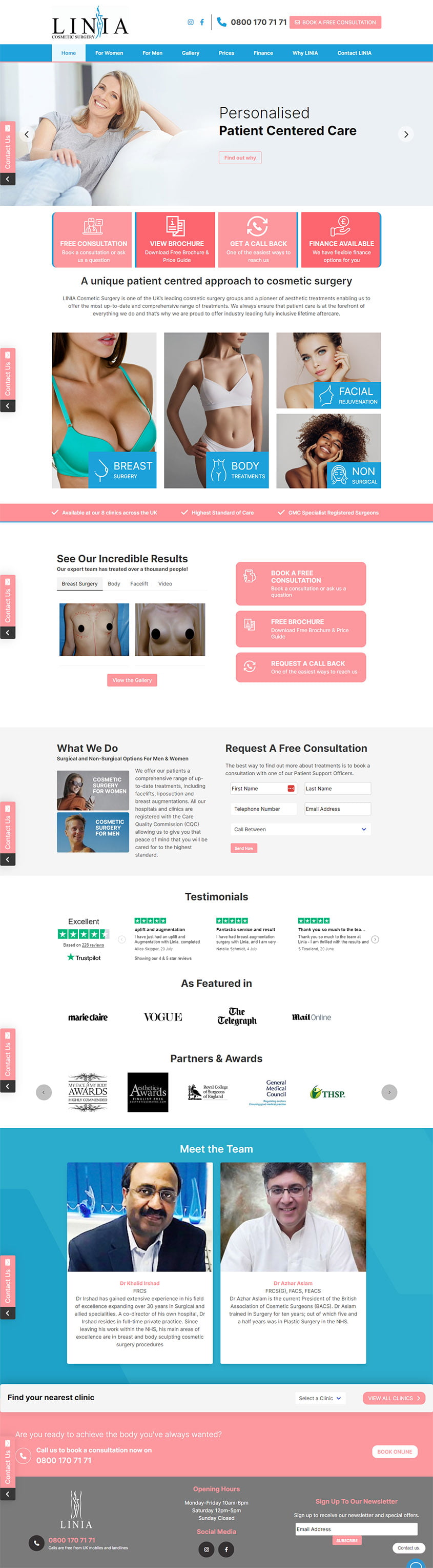LINIA Cosmetic Surgery - linia cosmetic surgery web design