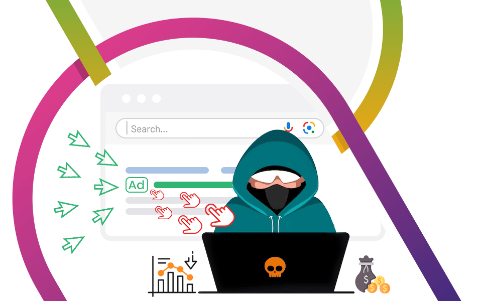 dodgy character commiting click fraud