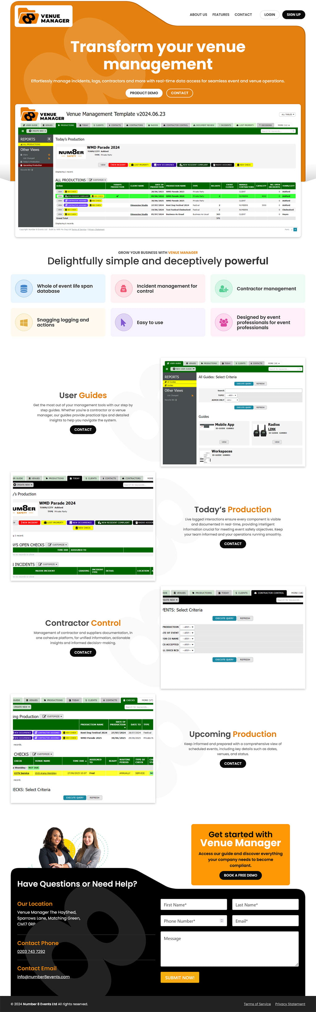 Number 8 Events Ltd - Venue Management