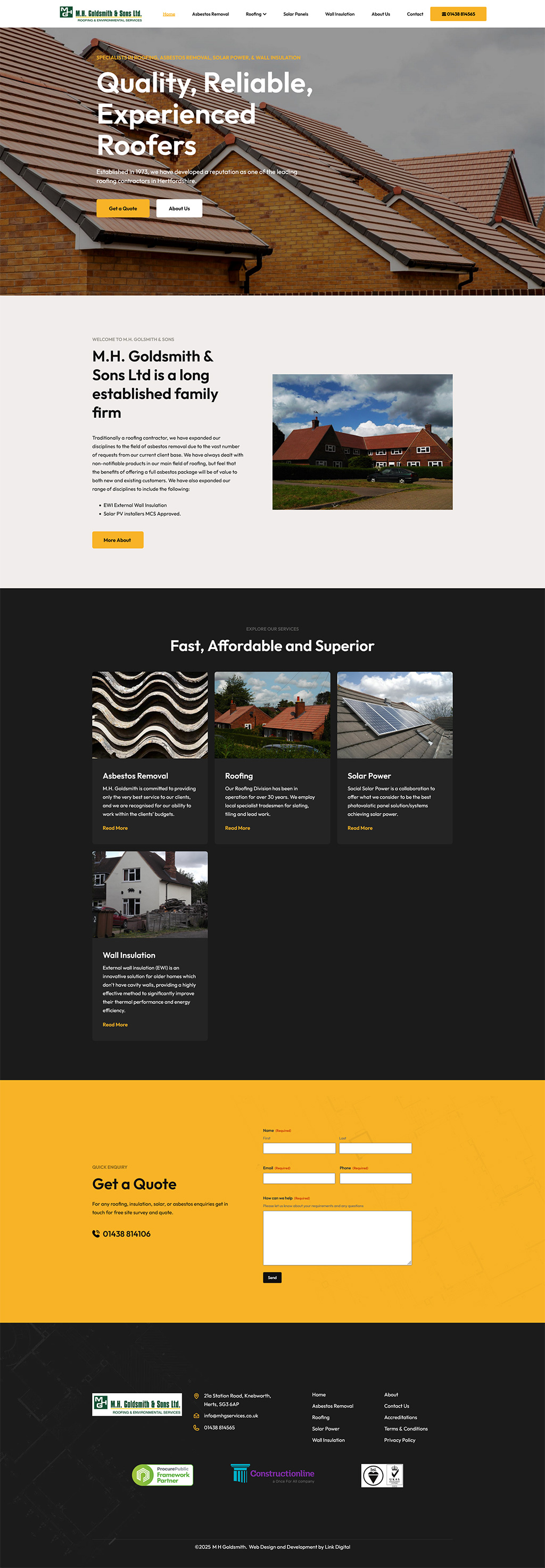 Hertfordshire Roofing - MH Goldsmith & Sons