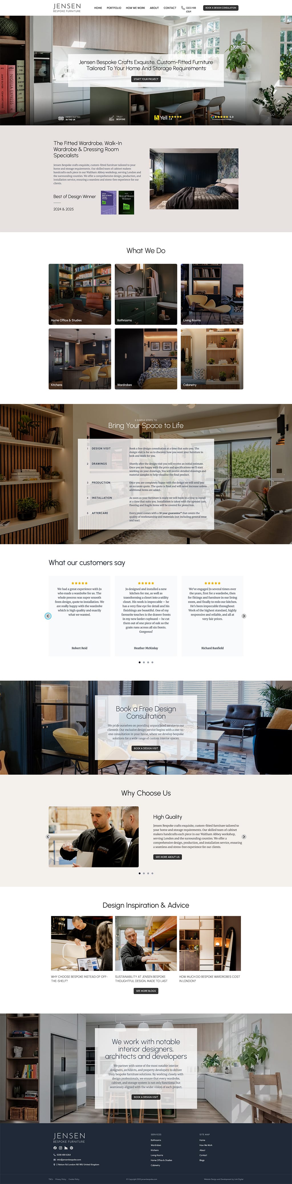 Jensen Bespoke Website Redesign - jensenbespoke